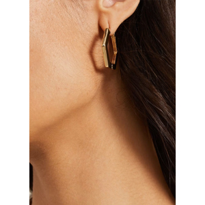 Phase Eight Gold Hexagon Hoop Earrings Set